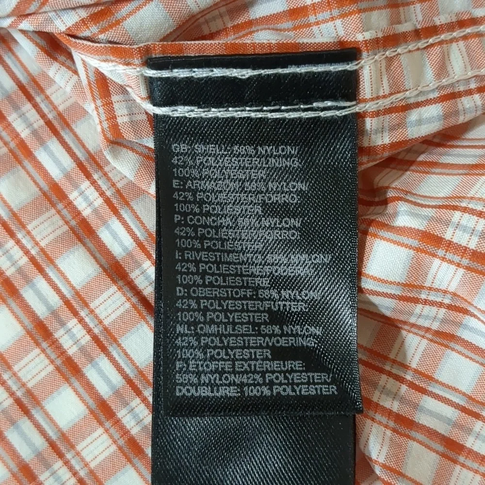 The North Face  Orange Plaid Long Sleeve Outdoor Shirt Men size XL